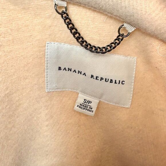 Banana Republic Women Pea Coat Creamy Wool Blend Toggle Loop Closures sz S - Picture 5 of 15